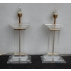 1970′ Paire de Lampes en Altuglas Décor Colonnes