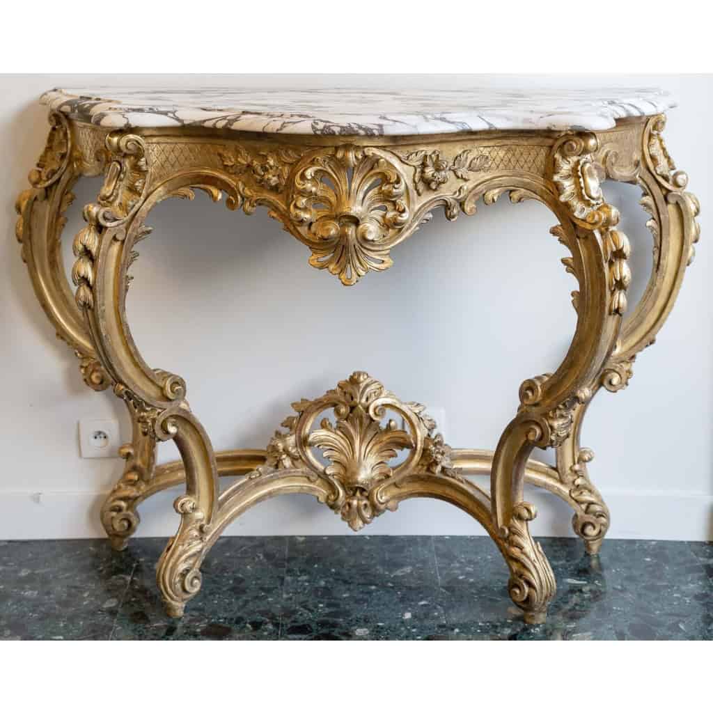 Console 4 pieds style L XV du 19ème siècle | Biron |||||||||||