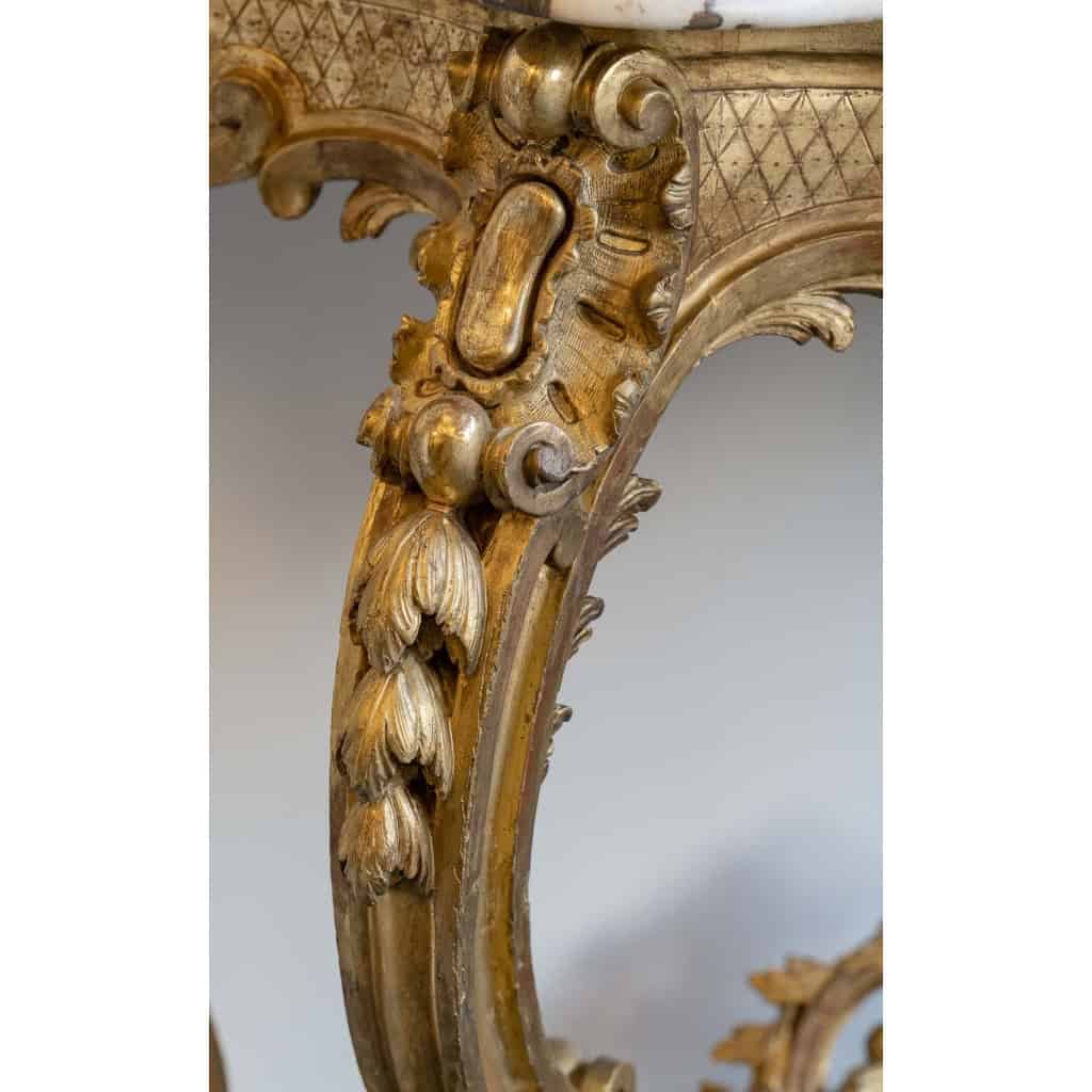 Console 4 pieds style L XV du 19ème siècle | Biron Console 4 pieds style L XV du 19ème siècle