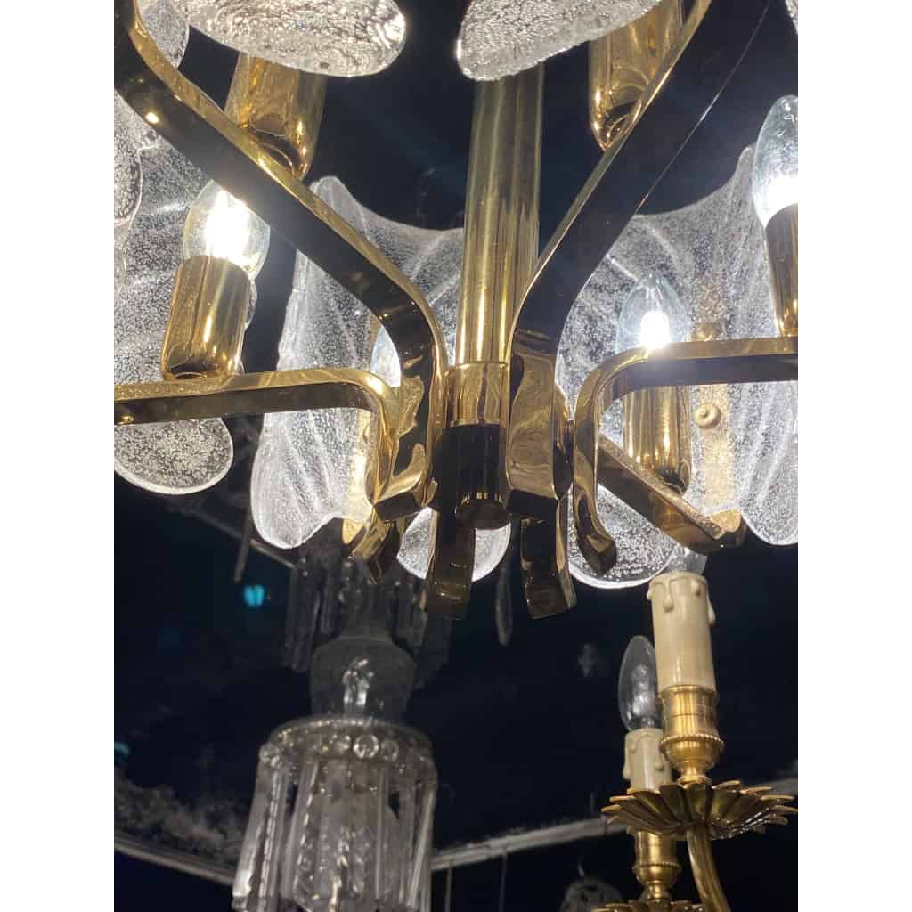 1970′ Lustre 6 Ampoules Carl Fagerlund Cristal | Biron 1970′ Lustre 6 Ampoules Carl Fagerlund Cristal