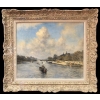 VOLLON Alexis Tableau Debut 20è Paris Remorqueur Sur La Seine Huile Signee Certificat d’authenticité | Biron ||||||||