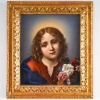 Superbe peinture sur porcelaine datant de la seconde moitié du XIXe siècle dans son cadre doré. | Biron ||||||||