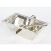 Jean PUIFORCAT (1897-1945) Saucière et sa cuillère de forme rectangulaire en argent Minerve