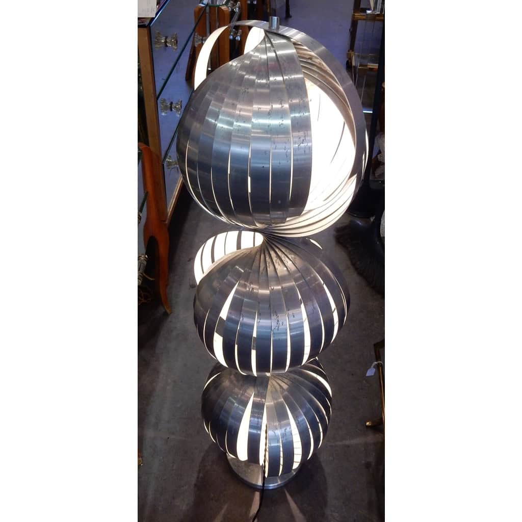 1970′ Lampadaire Moon, Henri Mathieu 3 Sphères | Biron |||||||||||