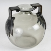 Vase « Senlis » verre gris clair et bronze patiné de René LALIQUE | Biron Vase "Senlis" verre gris clair et bronze patiné de René LALIQUE