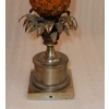1950/70 Lampe à l’Ananas en Bronze Argenté, Abat-jour en Métal, Signée Charles, Made In France | Biron 1950/70 Lampe à l’Ananas en Bronze Argenté, Abat-jour en Métal, Signée Charles, Made In France