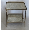 1950/70′ Bout De Canapé Avec Galerie Maison Baguès Laiton et Bronze Plateaux Miroir Oxydé Vieilli et Fleur | Biron |||||||||