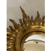 1950/70′ Miroir soleil Convexe, Bois Doré – Diamètre 50 cm | Biron 1950/70' Miroir soleil Convexe, Bois Doré – Diamètre 50 cm