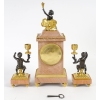 Une Garniture De Cheminée En Bronze Doré Et Marbre Fin XIXème Siècle | Biron Une Garniture De Cheminée En Bronze Doré Et Marbre Fin XIXème Siècle