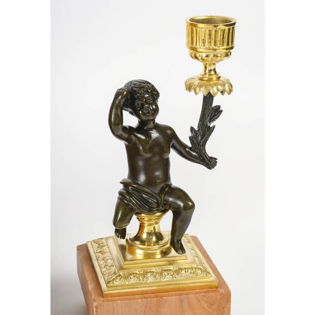 Une Garniture De Cheminée En Bronze Doré Et Marbre Fin XIXème Siècle | Biron Une Garniture De Cheminée En Bronze Doré Et Marbre Fin XIXème Siècle