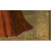Une femme et des perroquets, Huile sur panneau de Gustav Wertheimer | Biron Une femme et des perroquets, Huile sur panneau de Gustav Wertheimer