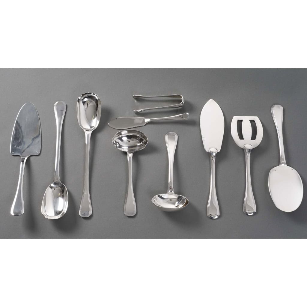 JEAN E. PUIFORCAT - MENAGERE EN ARGENT 298 PIECES ART DECO