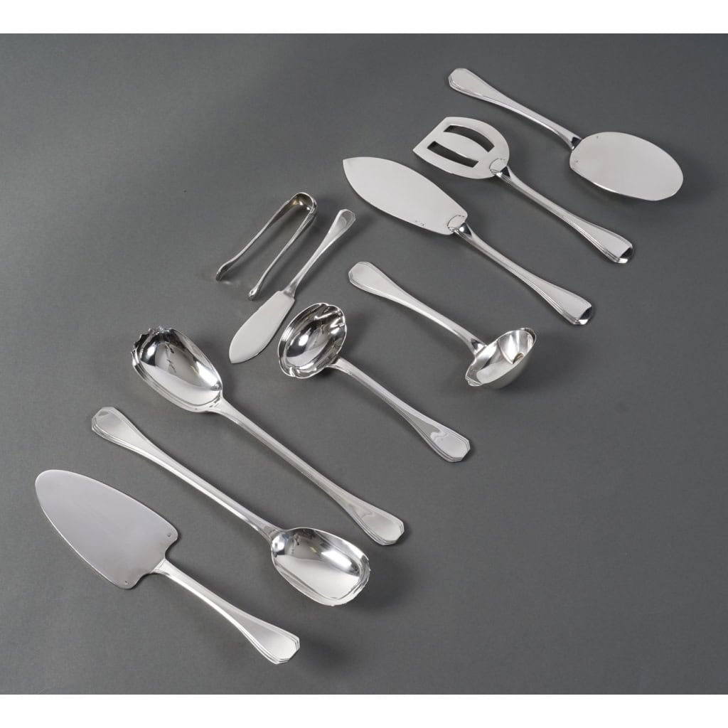 JEAN E. PUIFORCAT - MENAGERE EN ARGENT 298 PIECES ART DECO
