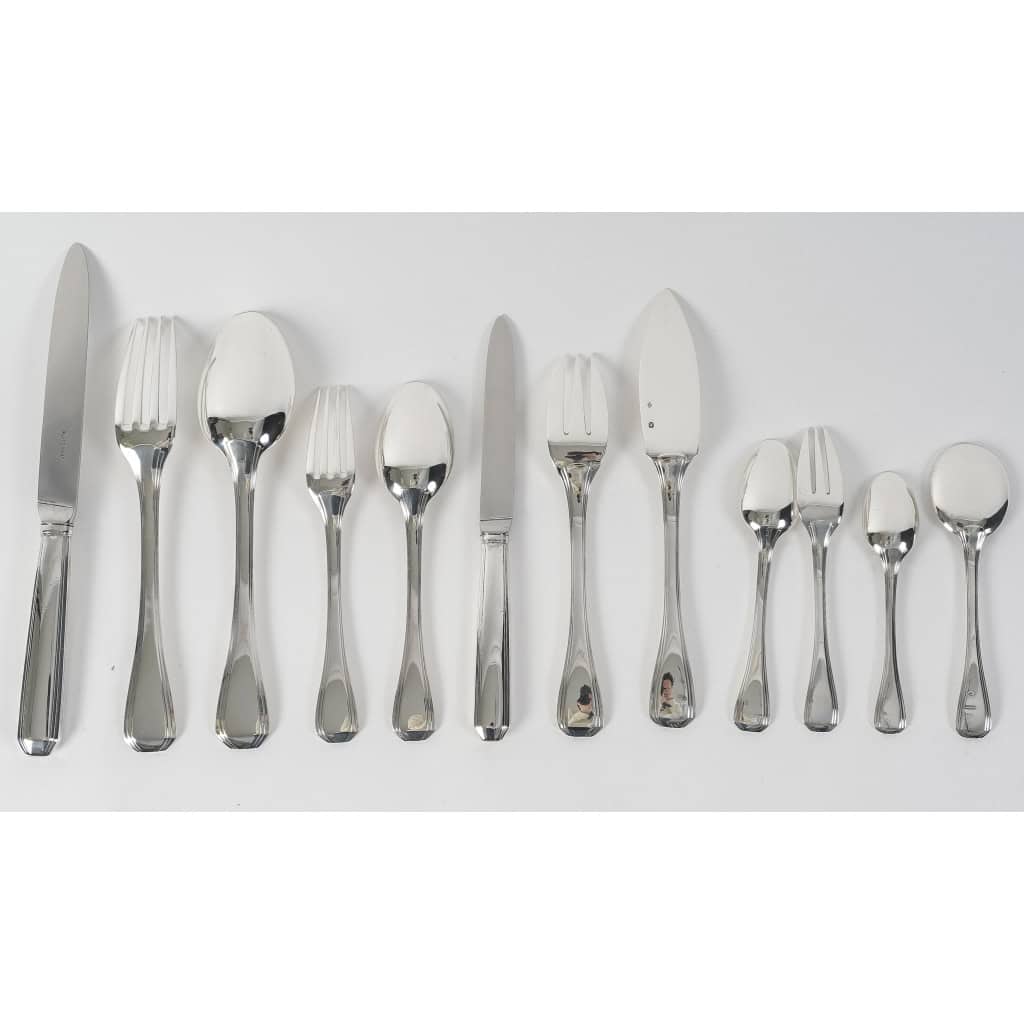 JEAN E. PUIFORCAT - MENAGERE EN ARGENT 298 PIECES ART DECO