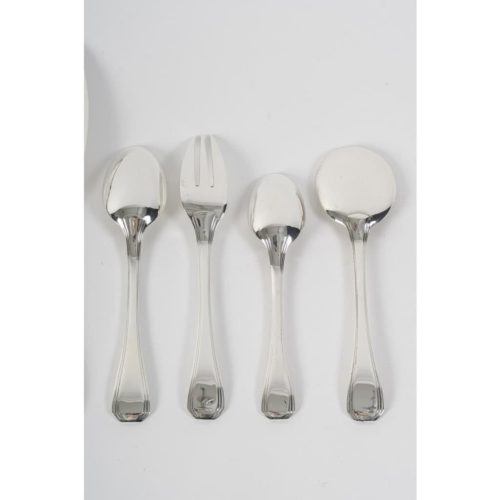 JEAN E. PUIFORCAT - MENAGERE EN ARGENT 298 PIECES ART DECO