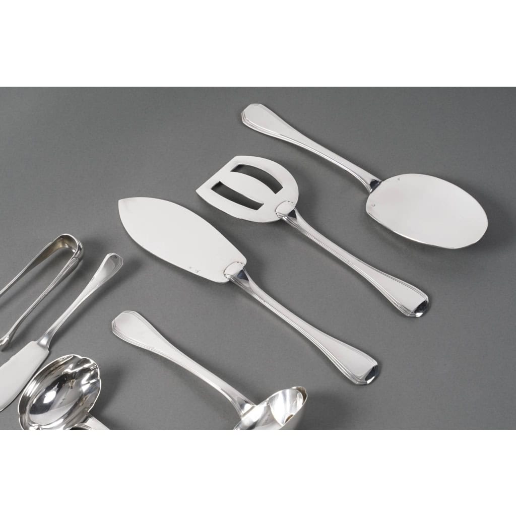 JEAN E. PUIFORCAT - MENAGERE EN ARGENT 298 PIECES ART DECO