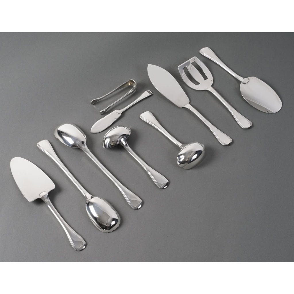 JEAN E. PUIFORCAT - MENAGERE EN ARGENT 298 PIECES ART DECO