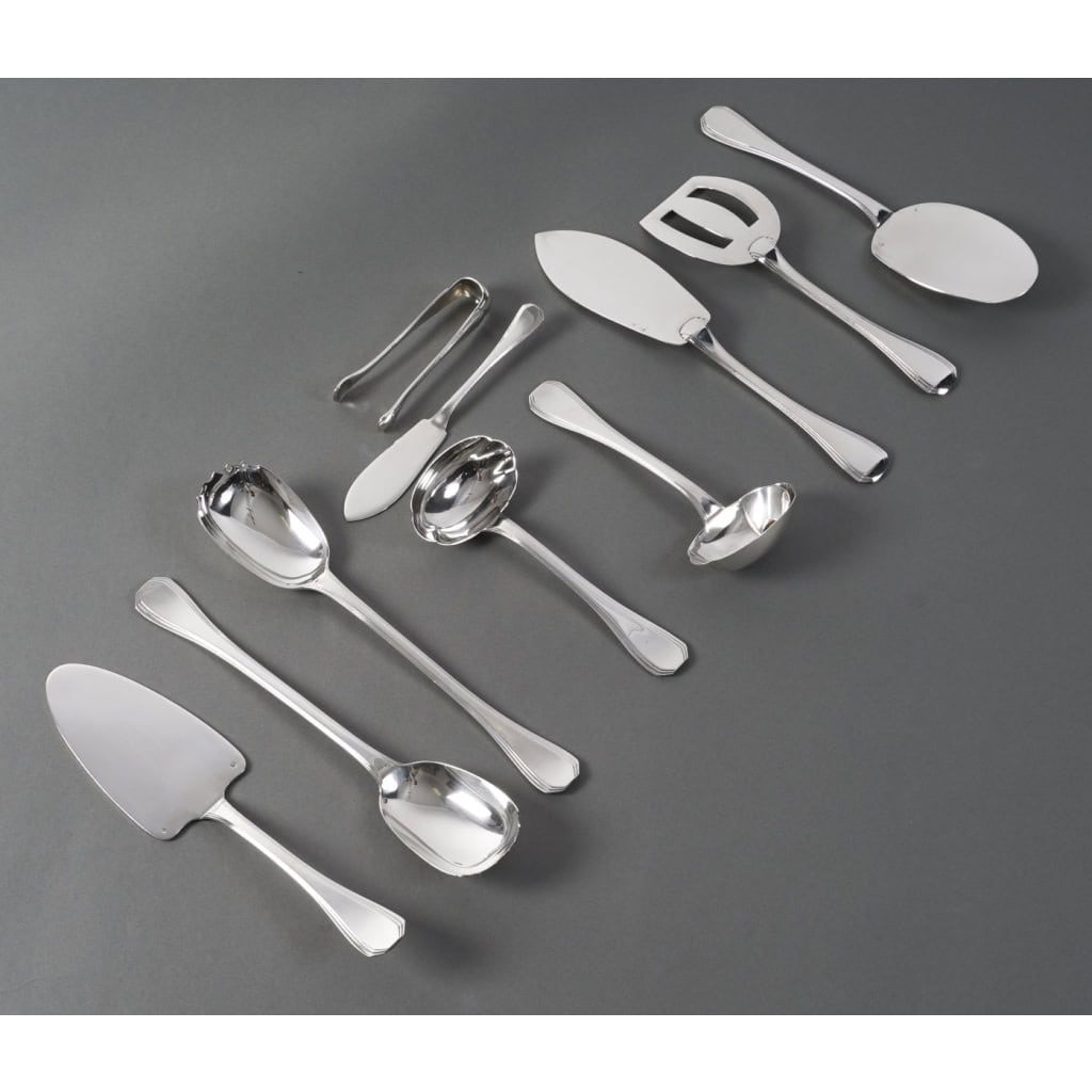 JEAN E. PUIFORCAT - MENAGERE EN ARGENT 298 PIECES ART DECO