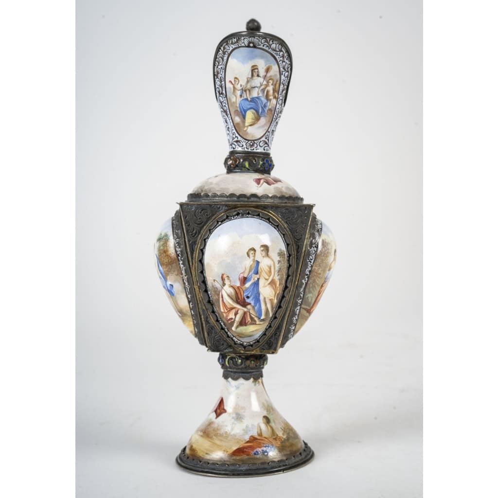Vienna , eguiere en argent emaille h:22cm