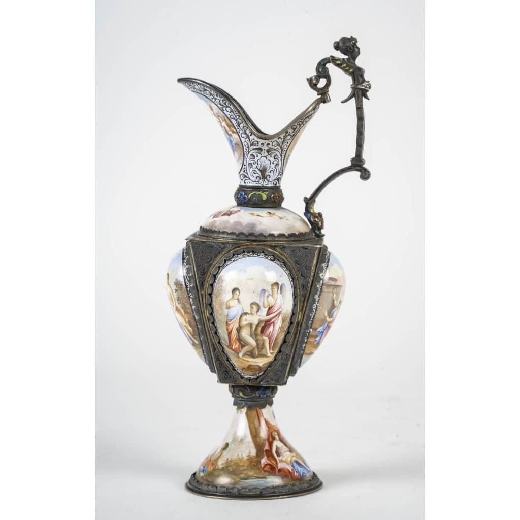 Vienna , eguiere en argent emaille h:22cm