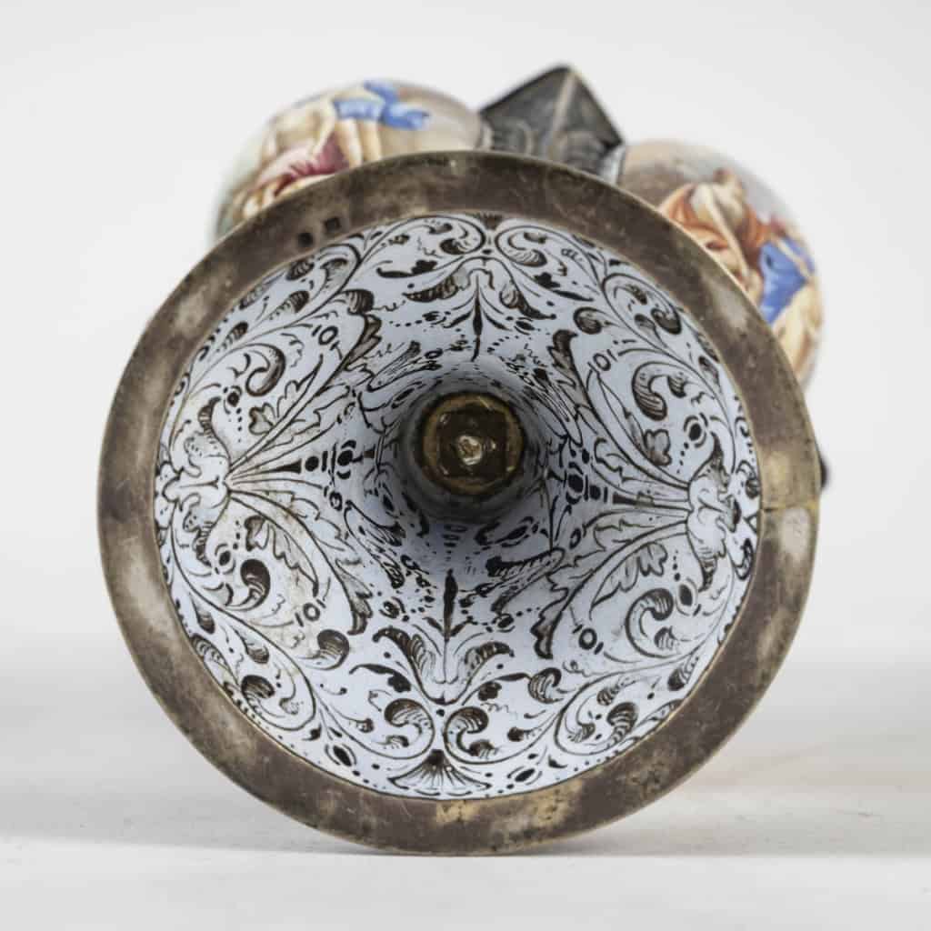 Vienna , eguiere en argent emaille h:22cm