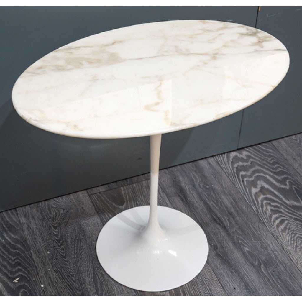 Eero SAARINEN (1910-1961), Edition Knoll : Guéridon en marbre ovale | Biron Eero SAARINEN (1910-1961), Edition Knoll : Guéridon en marbre ovale