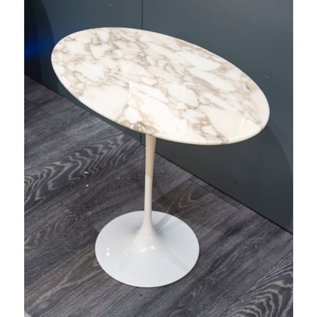 Eero SAARINEN (1910-1961), Edition Knoll : Guéridon en marbre ovale | Biron Eero SAARINEN (1910-1961), Edition Knoll : Guéridon en marbre ovale