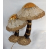 1970′Lampe Aux 2 Champignons Éclairante En Laiton Avec Gypse Imitant le Cristal De Roche Style Duval Brasseur, Faure, Fernandez | Biron 1970′Lampe Aux 2 Champignons Éclairante En Laiton Avec Gypse Imitant le Cristal De Roche Style Duval Brasseur, Faure, Fernandez