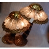 1970′Lampe Aux 2 Champignons Éclairante En Laiton Avec Gypse Imitant le Cristal De Roche Style Duval Brasseur, Faure, Fernandez | Biron 1970′Lampe Aux 2 Champignons Éclairante En Laiton Avec Gypse Imitant le Cristal De Roche Style Duval Brasseur, Faure, Fernandez