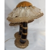 1970′Lampe Aux 2 Champignons Éclairante En Laiton Avec Gypse Imitant le Cristal De Roche Style Duval Brasseur, Faure, Fernandez | Biron 1970′Lampe Aux 2 Champignons Éclairante En Laiton Avec Gypse Imitant le Cristal De Roche Style Duval Brasseur, Faure, Fernandez