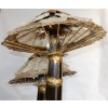 1970′Lampe Aux 2 Champignons Éclairante En Laiton Avec Gypse Imitant le Cristal De Roche Style Duval Brasseur, Faure, Fernandez | Biron 1970′Lampe Aux 2 Champignons Éclairante En Laiton Avec Gypse Imitant le Cristal De Roche Style Duval Brasseur, Faure, Fernandez
