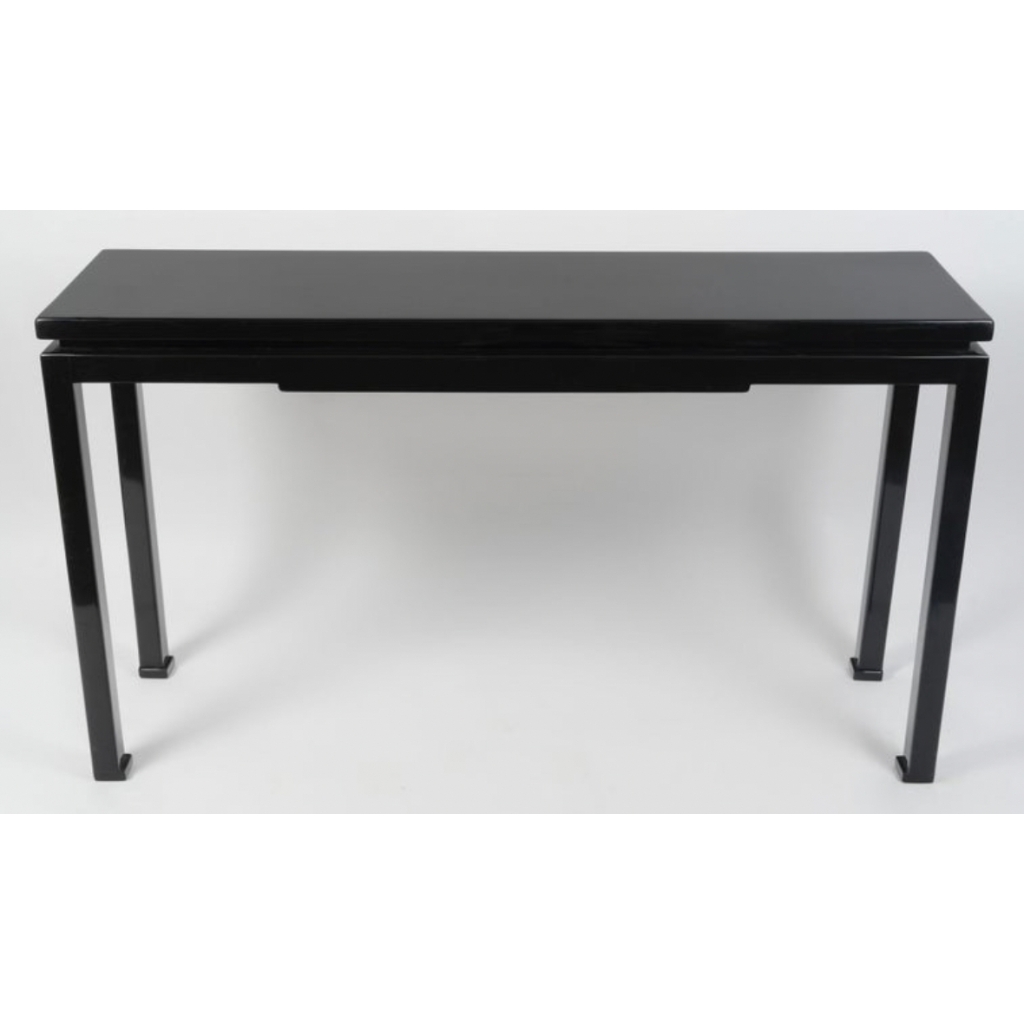1970 Console en Laque noire par par Maison Roche | Biron 1970 Console en Laque noire par par Maison Roche