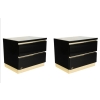 1970 Paire de tables de chevet en laque noire signées Eric Marville | Biron ||||||