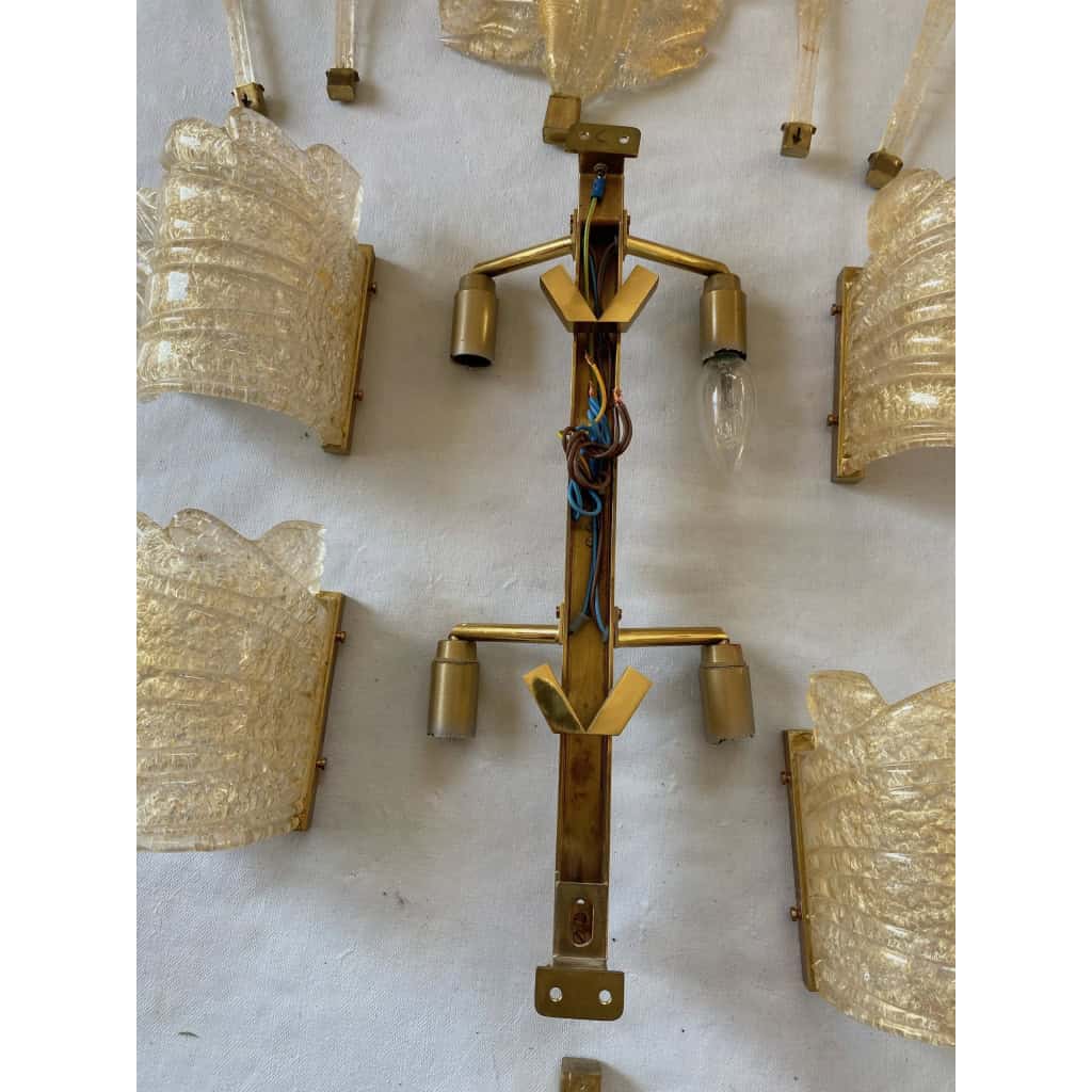 1970/80′ Paire d’Appliques en Verre Ou Cristal De Murano Barovier & Toso Forme Papillon | Biron 1970/80′ Paire d’Appliques en Verre Ou Cristal De Murano Barovier & Toso Forme Papillon