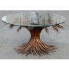 1970′ Guéridon ou Table Basse Gerbe de Blé Style YSL Métal Doré | Biron |||||||||
