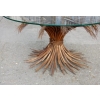 1970′ Guéridon ou Table Basse Gerbe de Blé Style YSL Métal Doré | Biron 1970′ Guéridon ou Table Basse Gerbe de Blé Style YSL Métal Doré