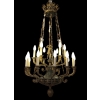 Important lustre Empire 18 lumières en bronze ciselé et doré. Travail du début 19ème siècle d’époque Empire | Biron |||||||||