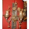 1950/70′ Paire d’Appliques à 3 Bras de Lumière en Cristal de Murano Avec Paillons d’Or | Biron 1950/70′ Paire d’Appliques à 3 Bras de Lumière en Cristal de Murano Avec Paillons d’Or