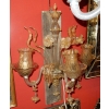 1950/70′ Paire d’Appliques à 3 Bras de Lumière en Cristal de Murano Avec Paillons d’Or | Biron 1950/70′ Paire d’Appliques à 3 Bras de Lumière en Cristal de Murano Avec Paillons d’Or