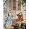 Grande Paire de Plaques Orientalistes en Porcelaine Polychrome Napoléon III | Biron Grande Paire de Plaques Orientalistes en Porcelaine Polychrome Napoléon III