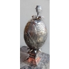 1950/70 Lampe Ananas Décor Animaux Métal Argenté | Biron 1950/70 Lampe Ananas Décor Animaux Métal Argenté