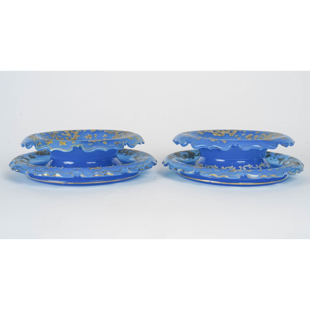 Opaline pair de coupe émaillé | Biron |||||||