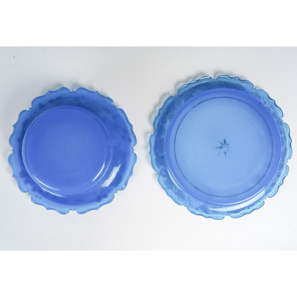 Opaline pair de coupe émaillé | Biron Opaline pair de coupe émaillé