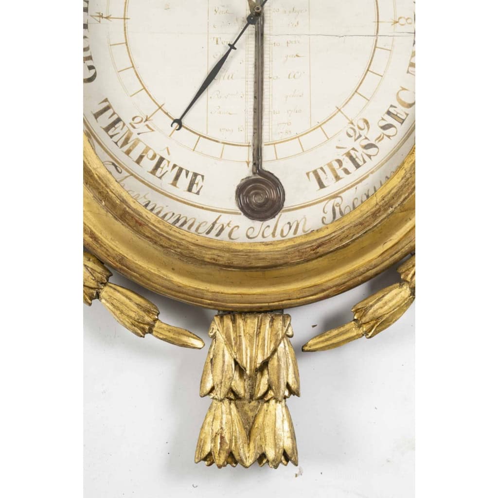 Baromètre – thermomètre d’époque Louis XVI (1774 – 1793). | Biron Baromètre - thermomètre d'époque Louis XVI (1774 - 1793).