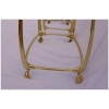1970/80′ Paire de Tables en Bronze Doré à 2 Niveaux Style Art Nouveau Plateaux Verre et Opaline