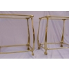 1970/80′ Paire de Tables en Bronze Doré à 2 Niveaux Style Art Nouveau Plateaux Verre et Opaline