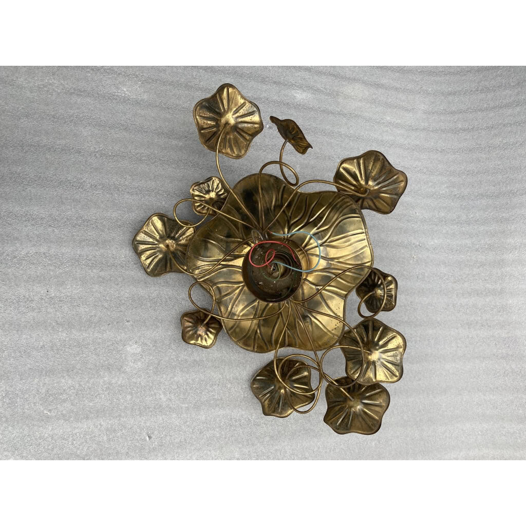 1970′ Applique Ou Plafonnier Au Feuillage Maison Jansen en Laiton 1 Ampoule | Biron 1970′ Applique Ou Plafonnier Au Feuillage Maison Jansen en Laiton 1 Ampoule