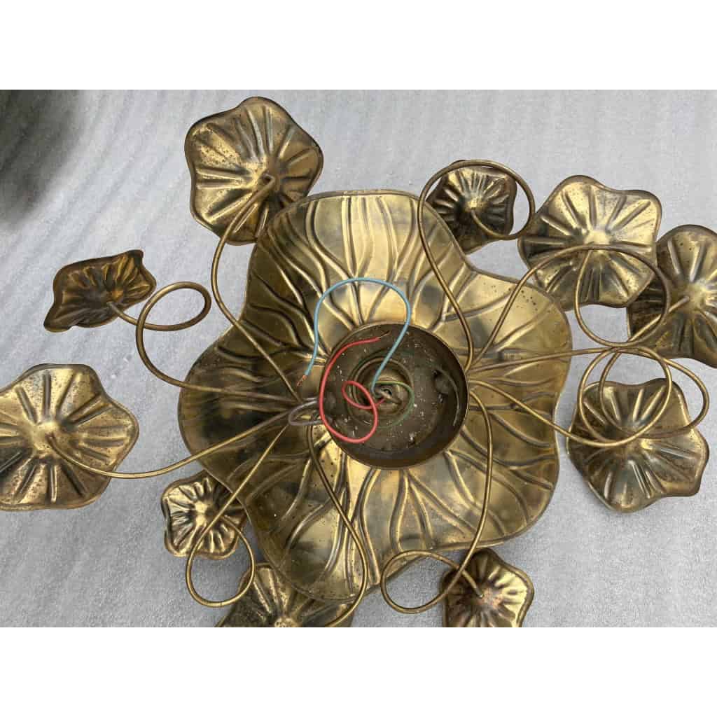 1970′ Applique Ou Plafonnier Au Feuillage Maison Jansen en Laiton 1 Ampoule | Biron 1970′ Applique Ou Plafonnier Au Feuillage Maison Jansen en Laiton 1 Ampoule