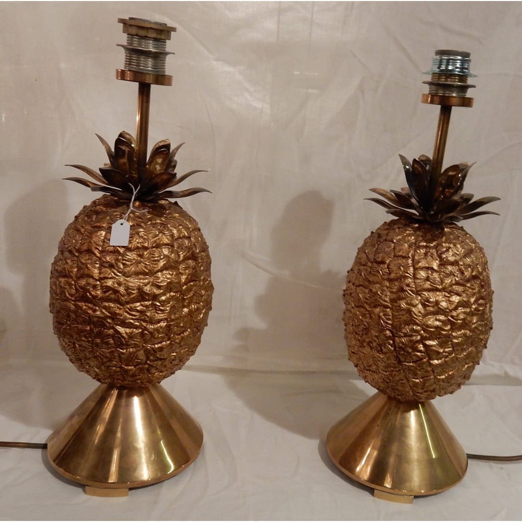 1970′ Paire de Lampes Ananas | Biron |||||
