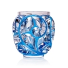Cristal Lalique ,Vase « tourbillon « Emaillé Bleu. » | Biron ||||||